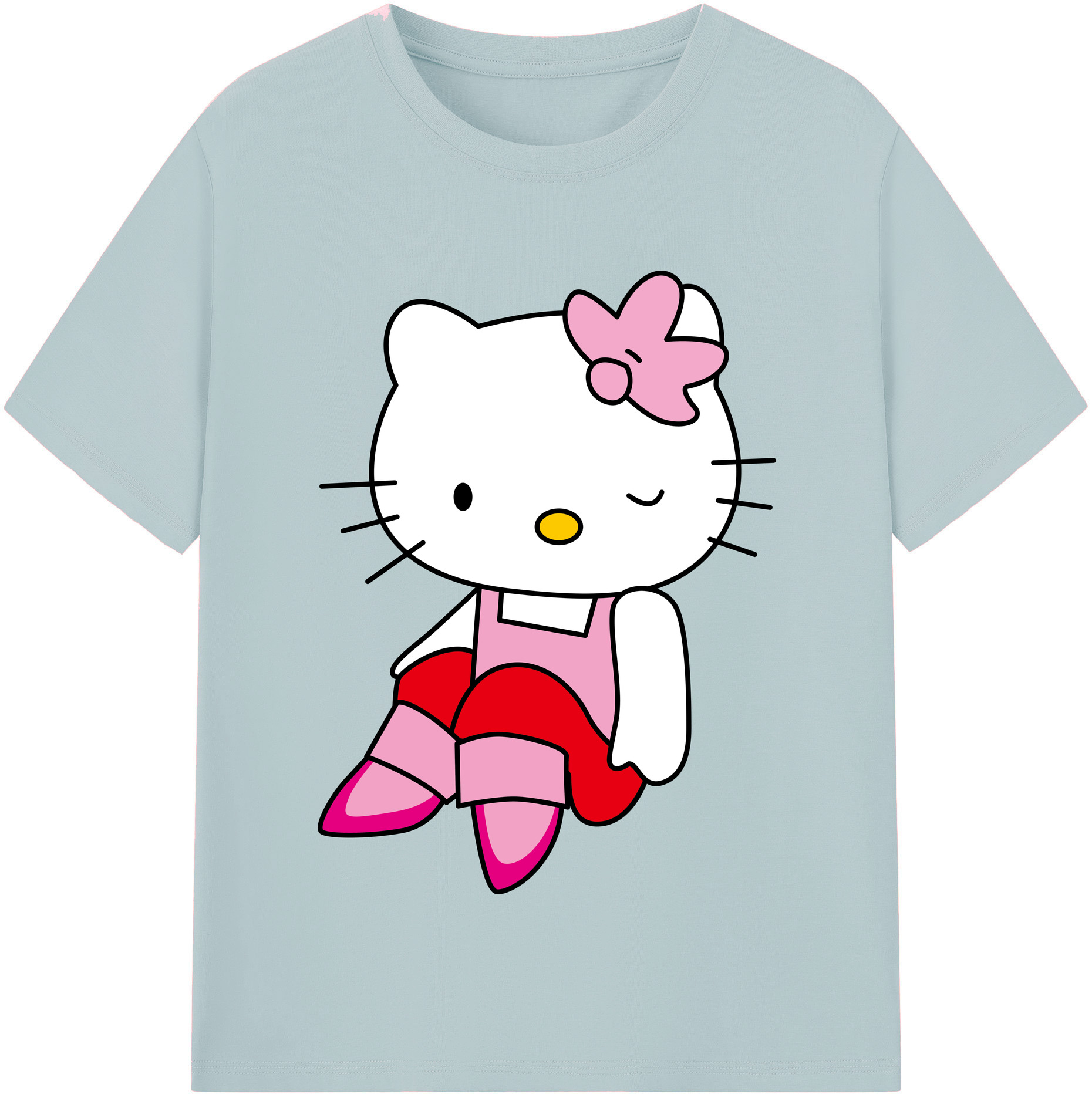 （画像用） Hello Kitty ハローキティ 綿100％半袖Tシャツ（フロントプリント）